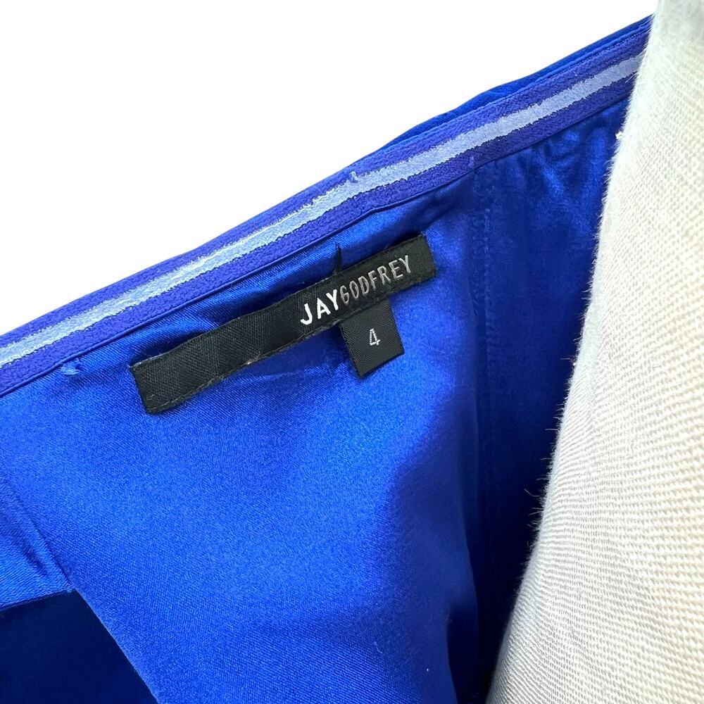 Jay Godfrey Cobalt Blue Viola‎ Dress Strapless Ruffle Detail Mini Size US 4 - Picture 11 of 12